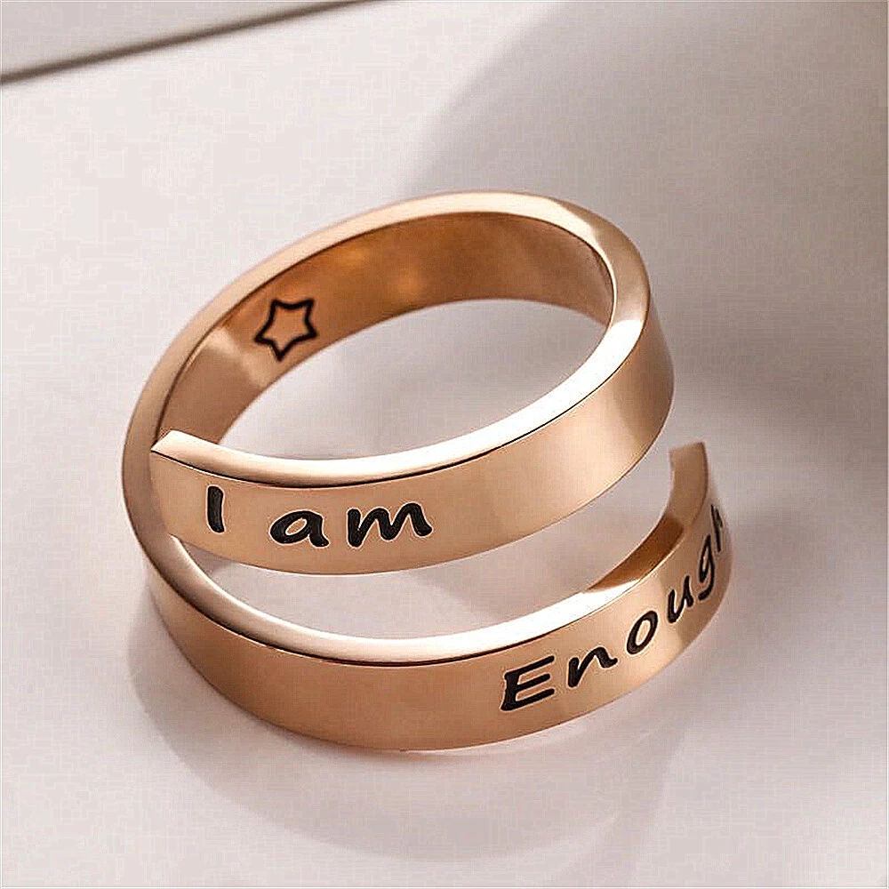 Rose gold i am clearance enough ring