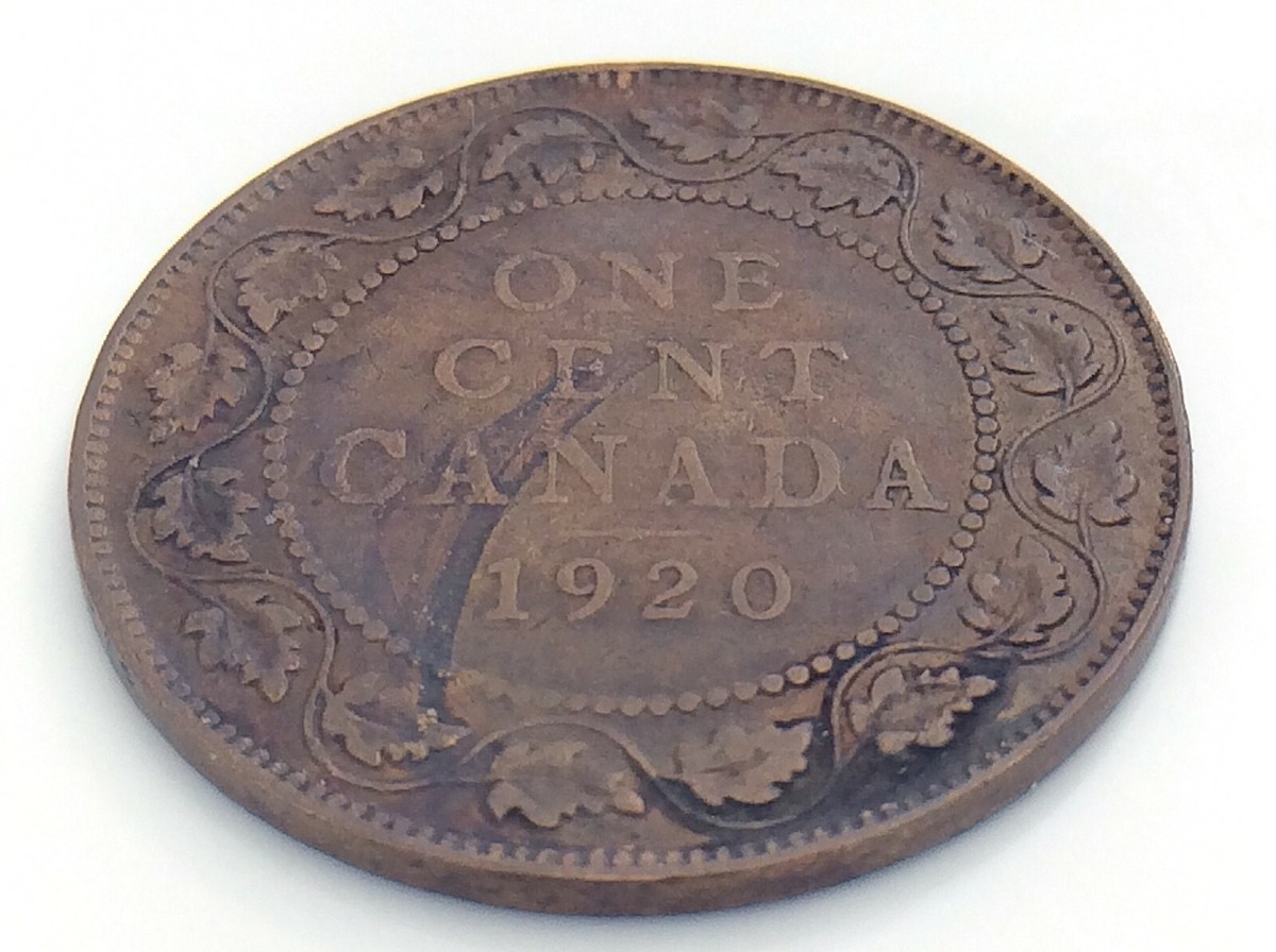 1920 Canada One 1 Cent Large Copper Penny Circulated Canadian