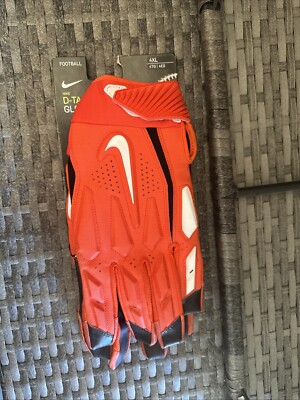 Nike D-Tack Padded Lineman Football Gloves XXXXL Orange NFL PRO STOCK PGF766-872