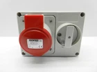 GEWISS GW66019 32 AMP 415 VOLT 4 PIN RED IP44 INTERLOCKED SWITCHED SOCKET