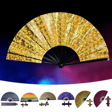 Boots On The Ground Hand Fan Decorative Rave Hand Fan Large Folding Fan Festival