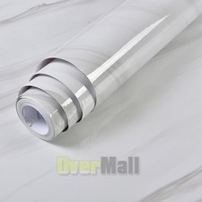 White 10FT Marble Contact Paper Self Adhesive Peel Stick Wallpaper Countertop
