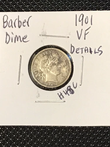 1901 Barber Dime VF *DETAILS*