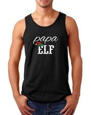 Mens Tank Top Papa Elf Shirt Dad Christmas Gift Papa Funny Xmas Present Father