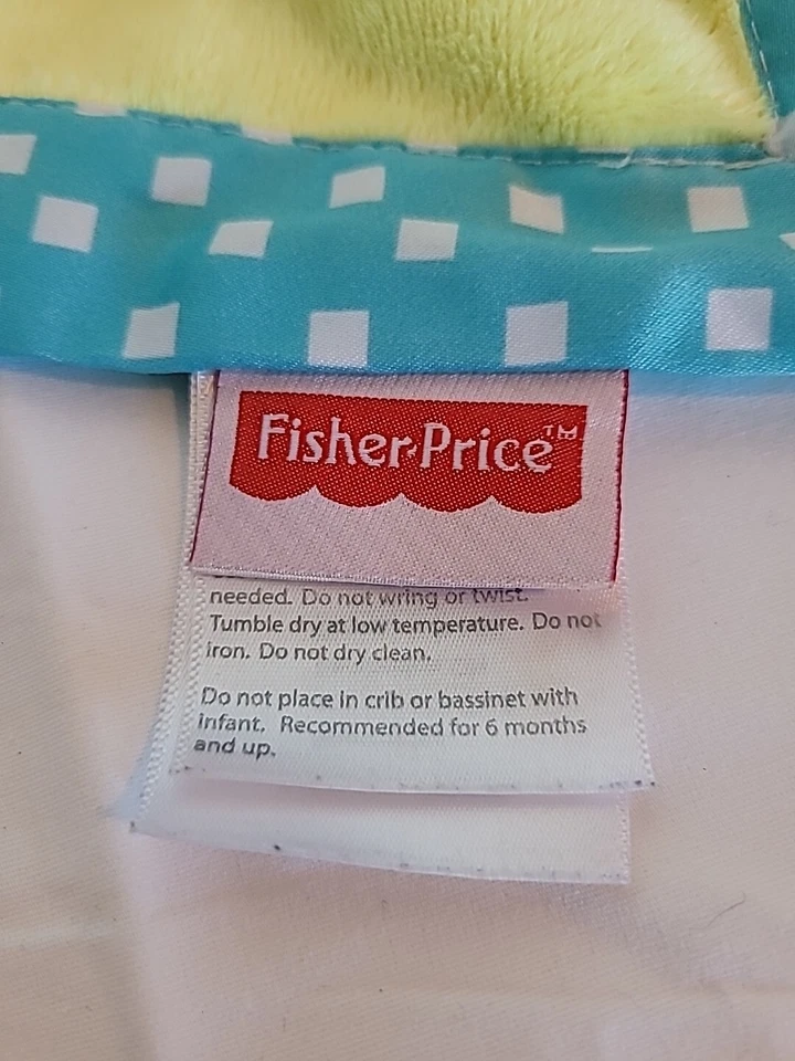  Fisher Price Manta de Seguridad León Amarillo Azul Peluche Bebé Amigo Lovey 12" X 12" Foto 3 de 4