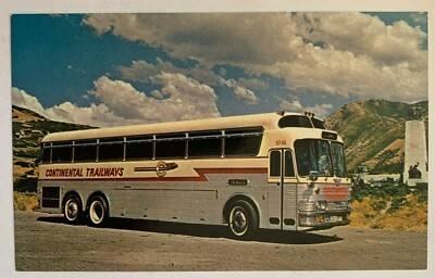 Bus Postcard Continental Trailways Silver Eagle motor coach near