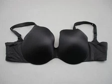 42DDD Curvy Couture Womens Black Underwire Lined Back Closure Demi T-Shirt Bra