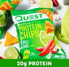 Quest Nutrition Tortilla Style Protein Chips, Chili Lime, Baked 12 Pack