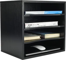 Mail Sorter Organizer, Wood Countertop Literature Organizer, Office Supplies Des