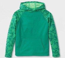Boys' Tech Fleece Hooded Pullover Sweatshirt All in Motion Green XS 4/5 