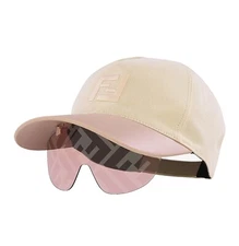 FENDI FS EYECAP 40022 Pink Baseball Cap Sunglasses Logo Print Unisex FE40022U