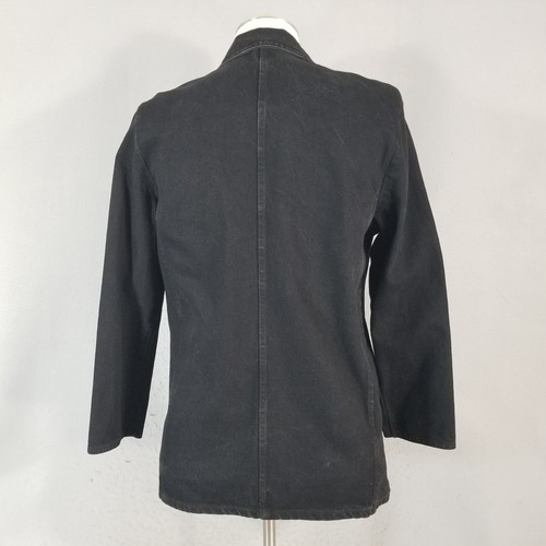 Hunt Club Jacket Blazer Womens Medium Black Denim Cotton Western Vintage - Picture 7 of 11