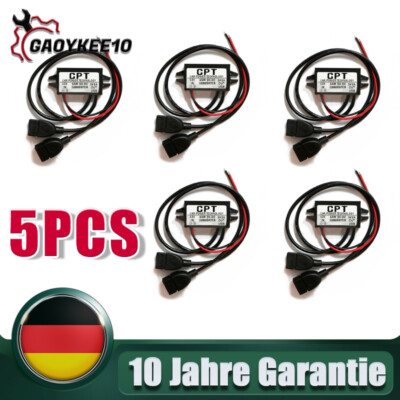 5PCS DC-DC Wandler Regulator 12V-5V 3A 15W Auto USB Converter Netzteil Adapter