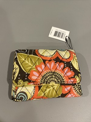 VERA BRADLEY Petite Trifold Wallet Flower Shower Fall Colors