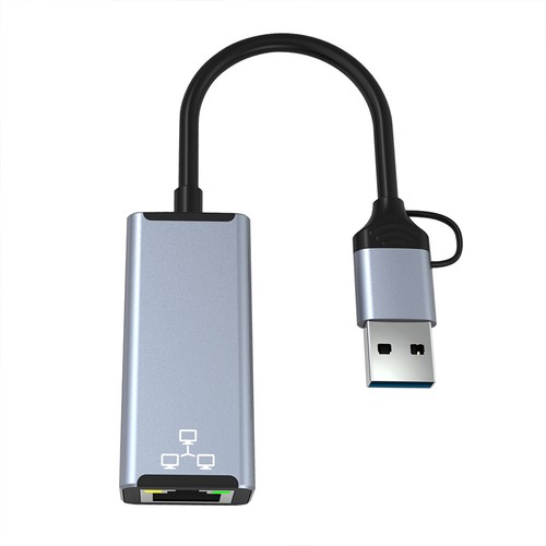 Adaptador externo 2 en 1 USB/Tipo C a RJ45 USB 3.0 a Ethernet 1000Mbps adaptador - Imagen 12 de 12