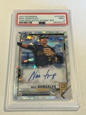 2021 Bowman Chrome Atomic Refractor Nick Gonzales Auto /100 RC PSA 9 Mint Pop 3