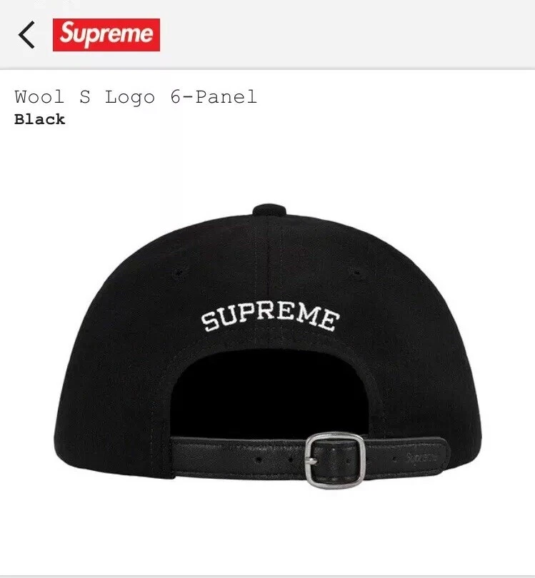 Supreme S Logo Wool 6 Panel Black