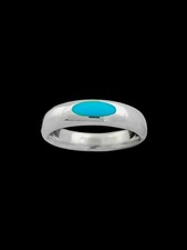 Engagement Band ring, 925 Sterling Silver ring, Turquoise resin ring, size 8