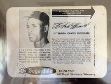 1962 Sugardale Wieners - Roberto Clemente Baseball Card Sports