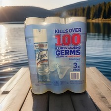 3 PACK -Lysol Disinfectant Spray - Crisp Linen Scent, 19 oz New FREE SHIPPING