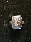 Vintage "Siam" Sterling Silver Adjustable Ring, Around Size 7, Brand Faded