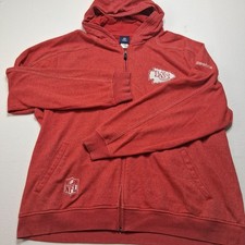 Vintage Reebok NFL Kansas City Chiefs Full Zip Hoodie Sweatshirt Red Mens 2XL Y2