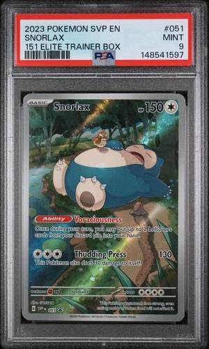 2023 POKEMON SVP EN-SV BLACK STAR PROMO 151 ELITE TRAINER BOX #051 SNORLAX PSA 9