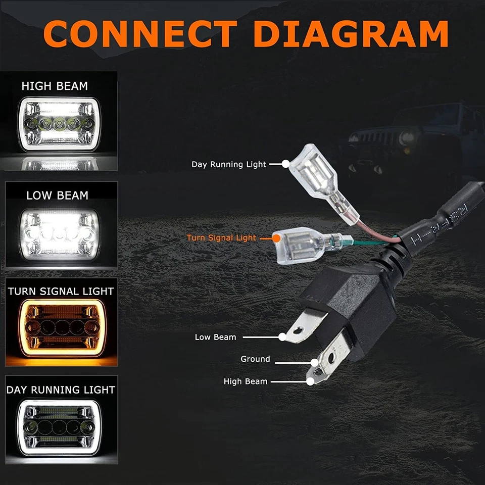 Apto para GMC C8500 Topkick 2003-2009 7X6" Proyector Faro LED Halo Alto/Bajo Haz Foto 4 de 4