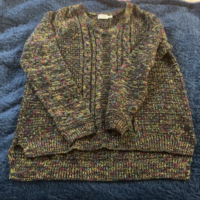 Time &Tru Relaxed Fit Sweater L DOPAMINE COMFY GRADMACORE FUNKY BOXY GROOVY