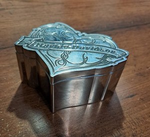 Harley Davidson Heart Shaped Small 3"  Jewelry Keepsake Box Silver Stainless Stl