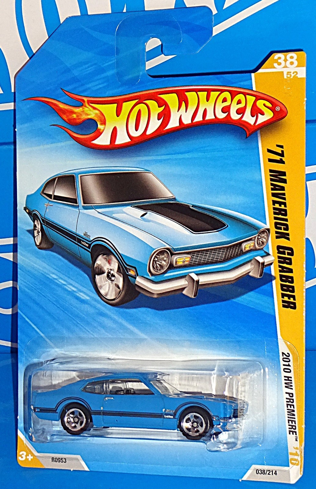 Hot Wheels 2010 HW Premiere Series #33 '71 Maverick Grabber Blue w/ 5SPs
