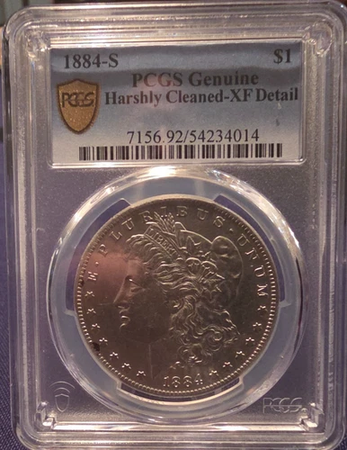 1884-S Morgan Silver Dollar $1 PCGS XF w/ Gold Shield-Detail Graded 12/2025