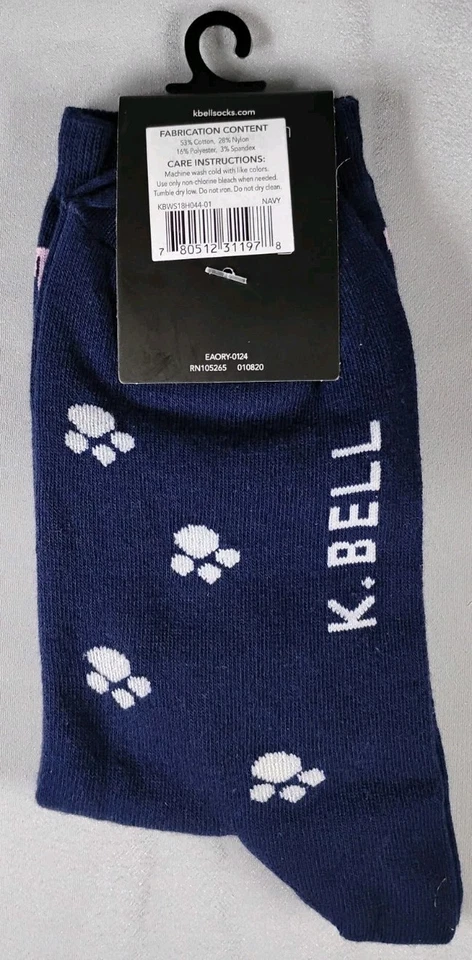 K.Bell Divertidos Calcetines CAT "Talk To The TAIL" Mujer Zapato Talla 4-10 AZUL MARINO NUEVO CON ETIQUETAS Foto 2 de 4