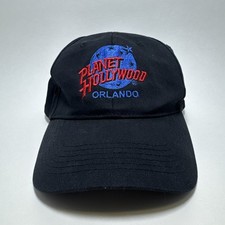 Planet Hollywood Orlando Hat Cap Hook  Loop Fastener Strap Black 100 Cotton
