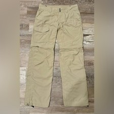 Columbia Women's Pants Sz-4 Beige Convertible Omni-Shade Sun Protection.