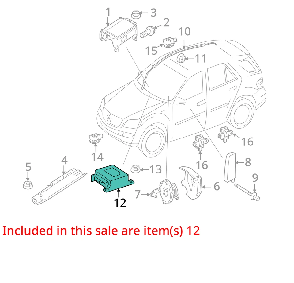 2008-2012 Mercedes GL Class GL350 Airbag Air Bag Control Module Unit OEM Foto 4 de 4