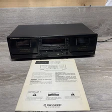 PIONEER  CT-W503R Stereo Double Cassette Dual Tape Deck Tested Working w/ Manual