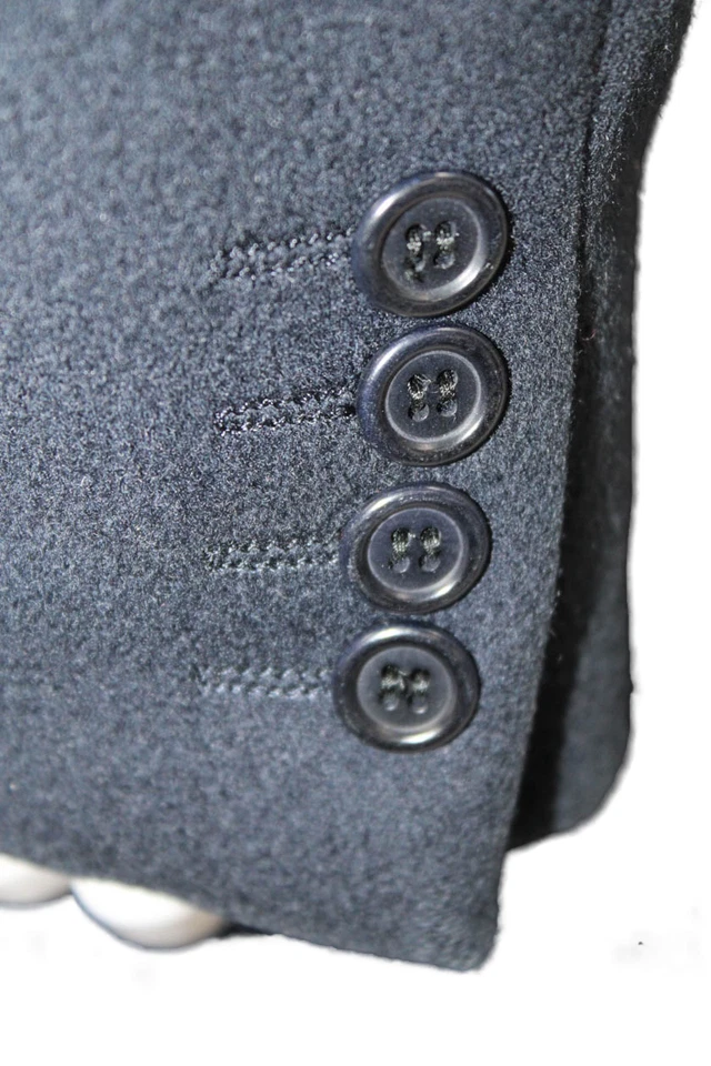 Burberrys Mens Double Breasted Pea Coat Navy Blue Wool Blend Size Large - Image 4 of 4