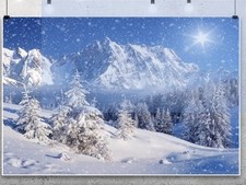 10x8FT Photography Backdrop - Winter Snow Mountain Landscape