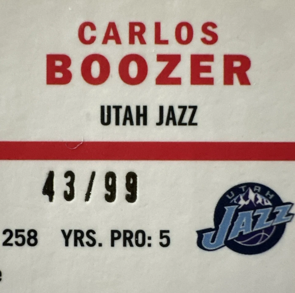 2008 Carlos Boozer Topps Chrome 1957-58 variation /99 Auto - Utah Jazz Autograph - Image 3 of 3