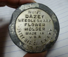:) vintage Dazey No 71 Needle Sharp Flower Holder-about 2 1/8" round-floral frog