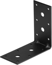 8 Pack Steel Black L Right Angle Bracket, 4-1/2" X 4-1/2" X 2-3/8" Corner Braces