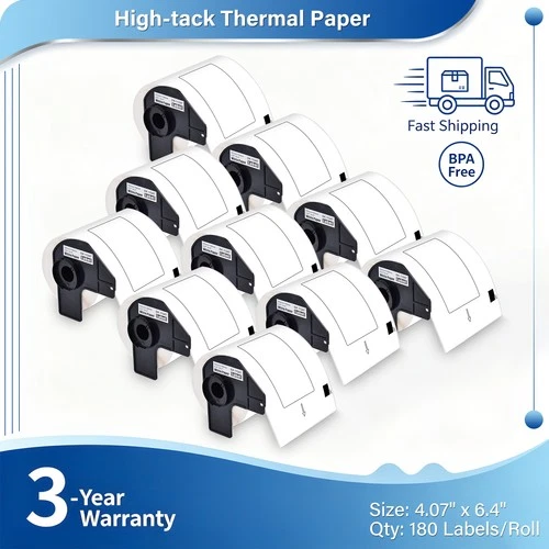 DK-1247 4.07" x 6.4" Shipping Labels Compatible with Brother QL-1050 QL-1050N