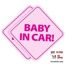 Baby Pink Car Stickers - USA Made - 2 Pack - Paint-Safe - Removable