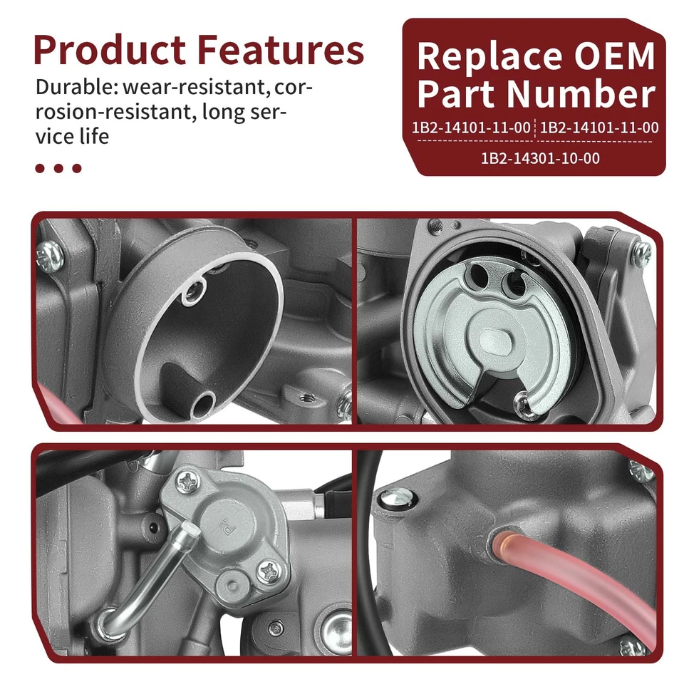 Conjunto de carburador 1B2-14101-11-00 1B2-14301-10-00 para Yamaha TTR125E 2008-2009 Foto 2 de 4