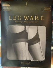 Frederick  s of Hollywood Black/Nude Sheer Thigh Hi Stockings Medium NEW
