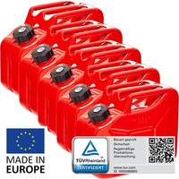 Bw® Metall Benzinkanister Mit Schraubverschluss 5X 10 Liter - Rot