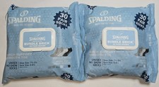 Spalding Kid's Bundle Brick No-Show Socks, 2 Packs of 30-Pack Each, Sizes 4-10
