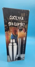 Stainless Steel Cocktail Shaker Bartender Kit Set w/ Accessories & Recipe Cards