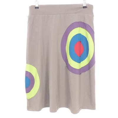 QIERO! Jersey skirt A-shape circles taupe size 40 